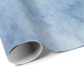 Blaue Aquarelltextur Geschenkpapier (Rolleneckpunkt)