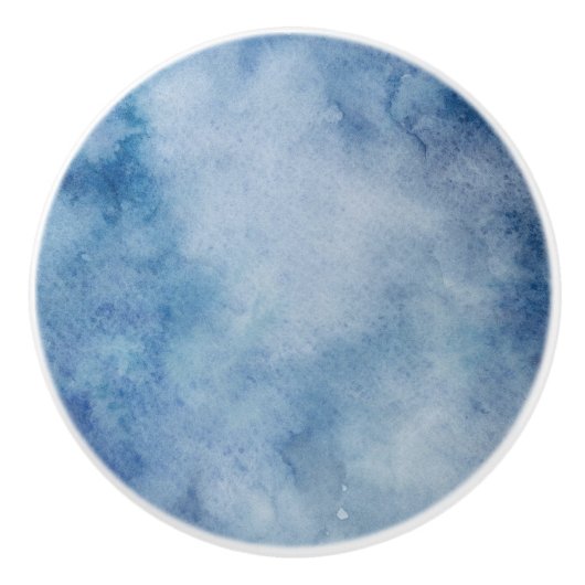 Blaue Aquarelltextur Keramikknauf (Vorderseite)