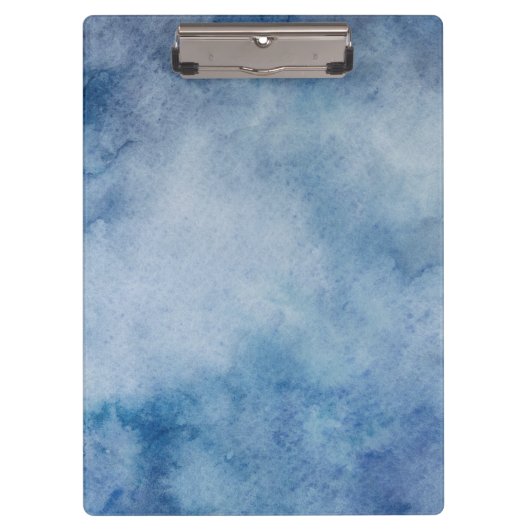 Blaue Aquarelltextur Klemmbrett (Vorderseite)