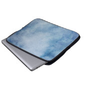 Blaue Aquarelltextur Laptopschutzhülle (Vorne Knopf)