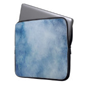 Blaue Aquarelltextur Laptopschutzhülle (Vorderseite Links)