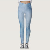Blaue Aquarelltextur Leggings (Vorderseite)