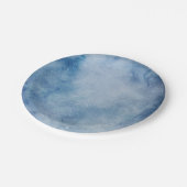 Blaue Aquarelltextur Pappteller (Schrägansicht)