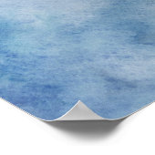 Blaue Aquarelltextur Poster (Ecke)