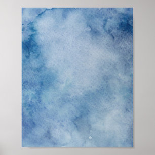Blaue Aquarelltextur Poster