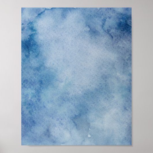 Blaue Aquarelltextur Poster (Vorne)