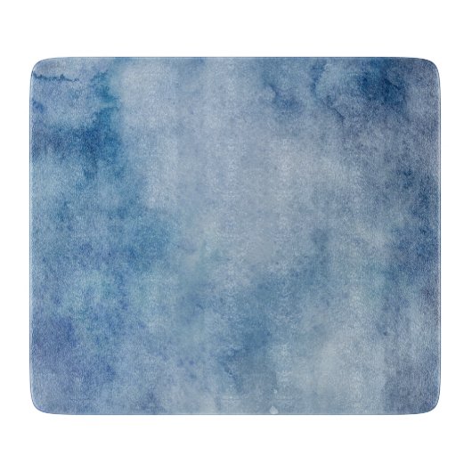 Blaue Aquarelltextur Schneidebrett (Vorderseite)