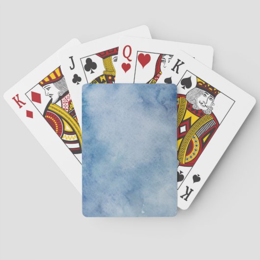Blaue Aquarelltextur Spielkarten (Rückseite)