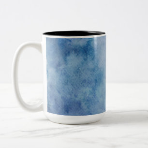 Blaue Aquarelltextur Zweifarbige Tasse