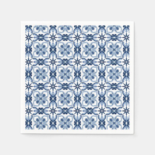 Blaue Aquarelltöne Serviette (Vorderseite)