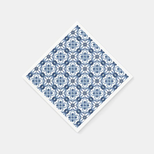 Blaue Aquarelltöne Serviette (Ecke)