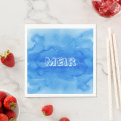 Blaue Aquarelluppe Serviette (Beispiel)