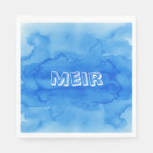 Blaue Aquarelluppe Serviette (Vorderseite)