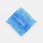 Blaue Aquarelluppe Serviette (Ecke)