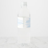 Blaue Aquarellwasser Flasche - Gesichtskennzeichnu Wasserflaschenetikett (Rückseite)