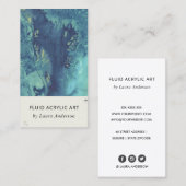 BLAUE AQUE AQUAMARIN FLUID ACRYLIC RESIN ART ARTIS VISITENKARTE (Vorne/Hinten)