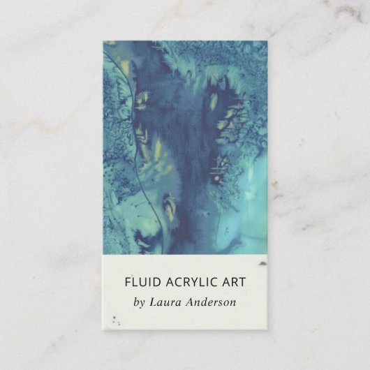 BLAUE AQUE AQUAMARIN FLUID ACRYLIC RESIN ART ARTIS VISITENKARTE (Vorderseite)