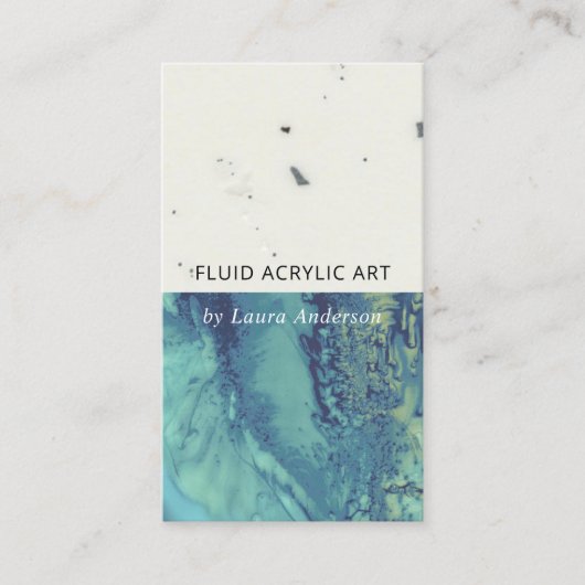BLAUE AQUE AQUAMARIN FLUID ACRYLIC RESIN ART ARTIS VISITENKARTE (Vorderseite)