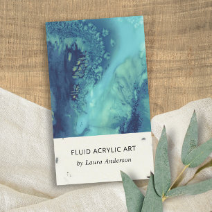 BLAUE AQUE AQUAMARIN FLUID ACRYLIC RESIN ART ARTIS VISITENKARTE