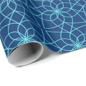 Blaue arabische islamische Muster Geschenkpapier (Rolleneckpunkt)