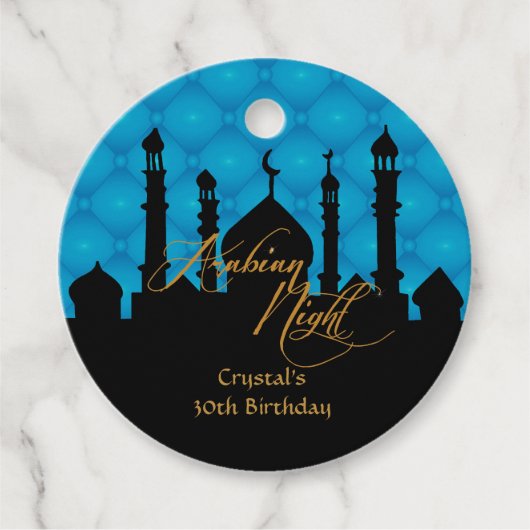 Blaue arabische Nacht Geschenkanhänger (Vorderseite)