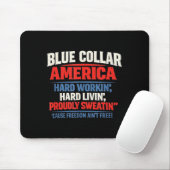 Blaue Arbeiterklasse Amerika Fliegender Bisonrel P Mousepad (Mit Mouse)