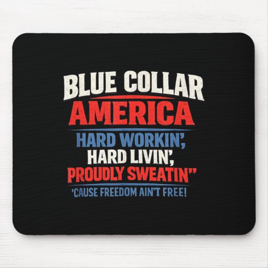 Blaue Arbeiterklasse Amerika Fliegender Bisonrel P Mousepad (Vorne)