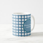 Blaue Argyle-Golf-Muster-Landclub-Kaffeetasse Kaffeetasse (VorderseiteRechts)