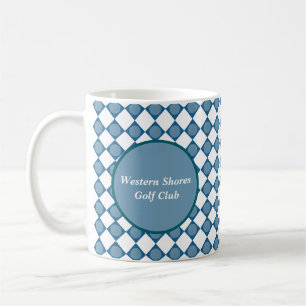 Blaue Argyle-Golf-Muster-Landclub-Kaffeetasse Kaffeetasse