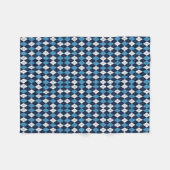 Blaue Argyle-Muster-Sherpa Fleecedecke (Vorderseite (Horizontal))
