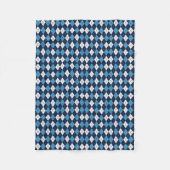 Blaue Argyle-Muster-Sherpa Fleecedecke (Vorderseite)