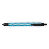 Blaue Argyle-Schwarze Custom Name  Kugelschreiber (Rückseite)