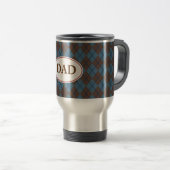 Blaue Argyle-Vater-Tasse Reisebecher (VorderseiteRechts)