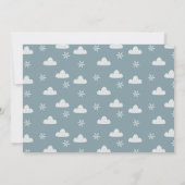 Blaue arktische Tiere Winter Onederland 1. Geburts Einladung (Rückseite)