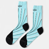 Blaue Art Deco Design Socken (Linkes Detail)