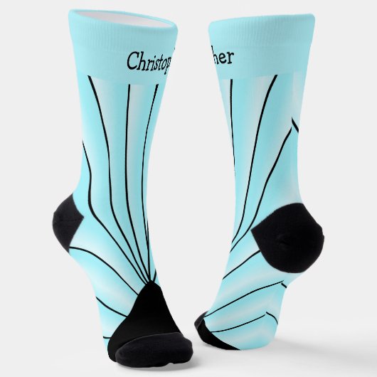 Blaue Art Deco Design Socken (Gewinkelt)