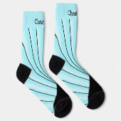 Blaue Art Deco Design Socken (Rechts)
