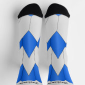 Blaue Art Deco Design Socken (Oben)