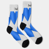 Blaue Art Deco Design Socken (Rechts)