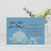 Blaue Aschenputtel-Hochzeitseinladung Einladung (Stehend Vorderseite)