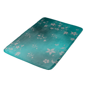 Blaue asiatische Blume Badematte
