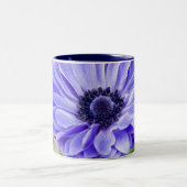 Blaue Aster-Blumen-Kaffeetasse Zweifarbige Tasse (Mittel)