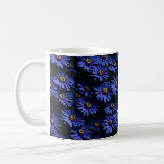 Blaue Aster-Muster Kaffeetasse (Links)