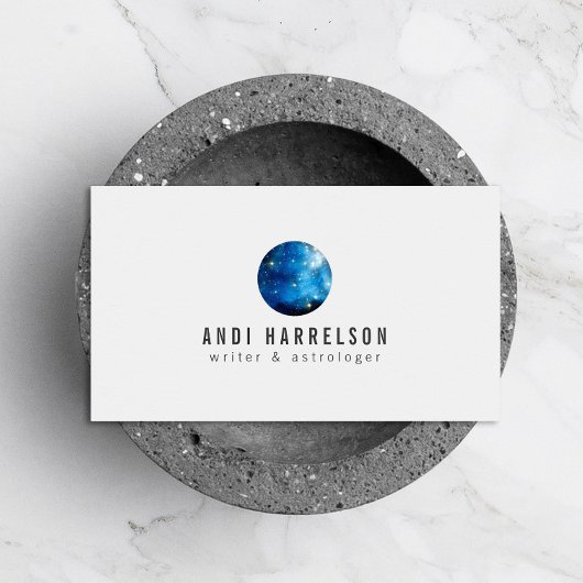Blaue Astrologie, Sterne, Planet Visitenkarte