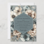Blaue Ätherische Hochzeit Einladung (Vorderseite)