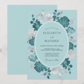 Blaue Ätherische Winterhochzeit Einladung (Vorne/Hinten)