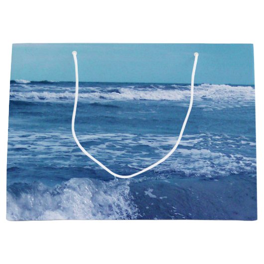 Blaue Atlantikwellen Wolken Himmelsfotografie Große Geschenktüte (Vorderseite)