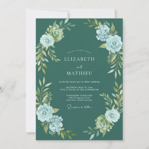 Blaue Atmosphäre Winterhochzeit Einladung