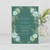 Blaue Atmosphäre Winterhochzeit Einladung (Stehend Vorderseite)