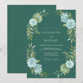 Blaue Atmosphäre Winterhochzeit Einladung (Vorne/Hinten)